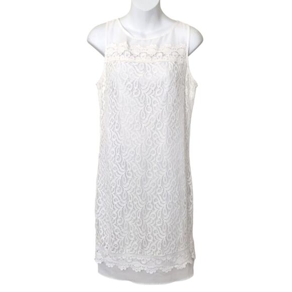 ELLEN TRACY WHITE LACE SHIFT DRESS SIZE 2 - Picture 14 of 14